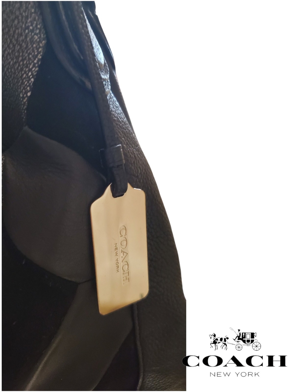 Coach Edie 31 Black Mixed Leather Suede Patchwork Shoulder Bag 36519 - Picture 11 of 16